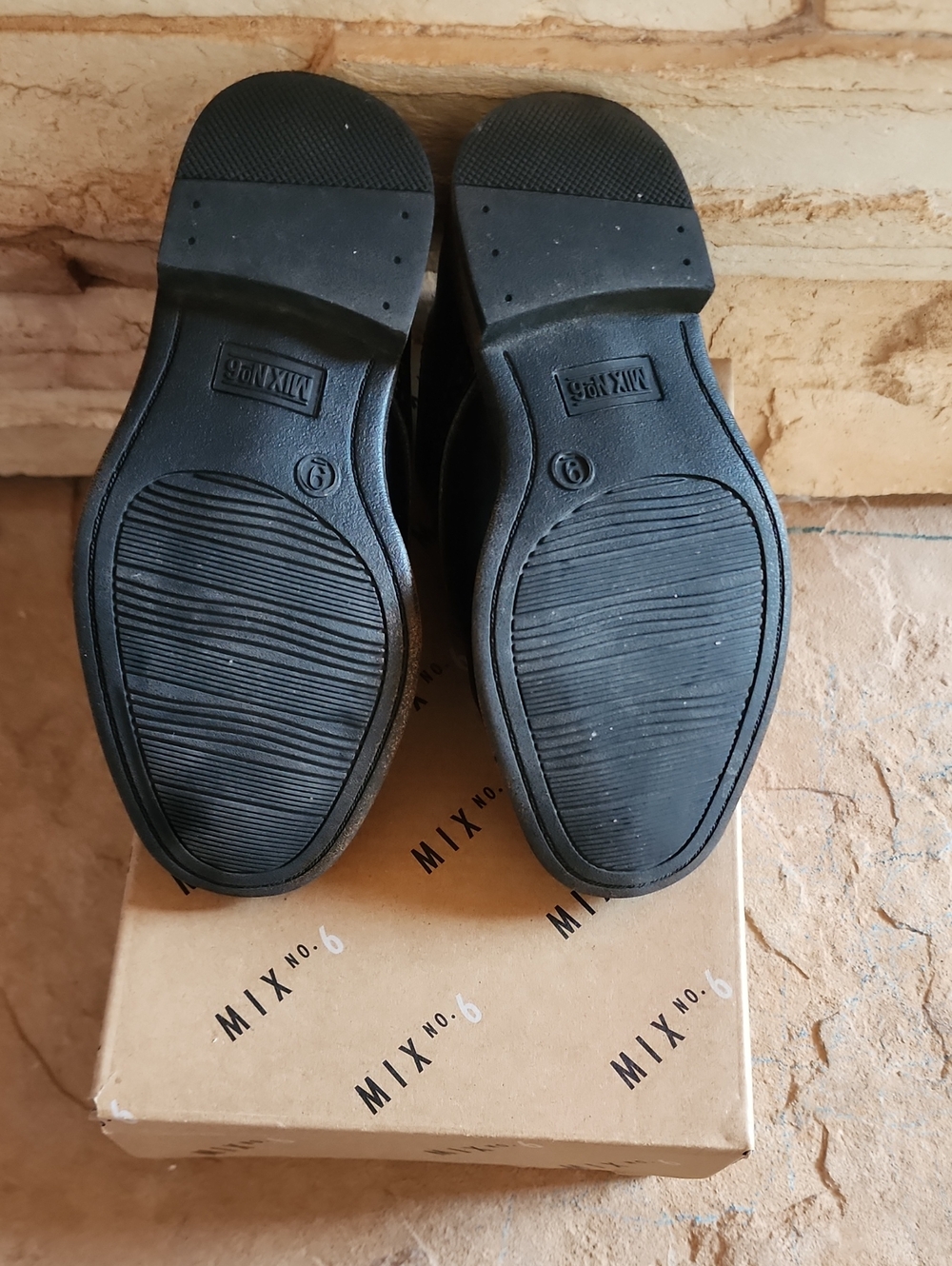 Mix No. 6 Boys Black Leather Lace-Up Oxfords Sz 9U - Picture 2 of 6